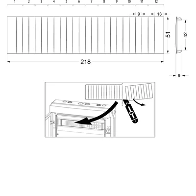 Plaque de masquage des modules d'appareillage MMR-12