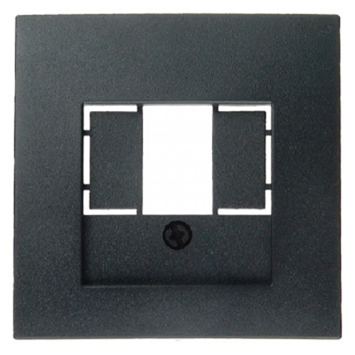 Plaque frontale pour prise USB et haut-parleur anthracite mat