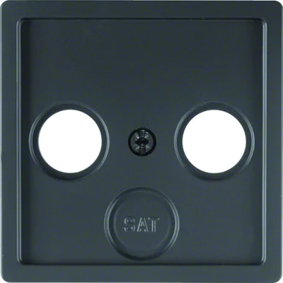 Plaque pour prise antenne 2 et 3 sorties - VELOURS ANTHRACITE