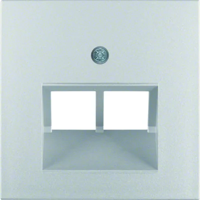 Plaque pour prise de connexion UAE double (téléphone, ordinateur) aluminium mat