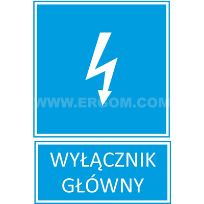 Plaque TZI - MAIN SWITCH 52x74mm bleu