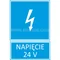 Plaque TZI - TENSION 24V 52x74mm bleue