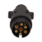 Plastic car trailer plug 7 pins 12/24V black