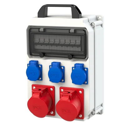 Plastic distribution board ECOLINE series, portable, final, 230/400 V, 32 A, IP54, 320x222x114 mm, 90EKO102