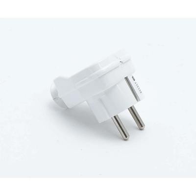 Plastic single-phase angular plug 2P+Z 10/16A IP20, white "Uni-Schuko"