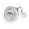 Plastic socket with collar for E27 bulbs with pendant and cable, white