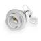 Plastic socket with collar for E27 bulbs with pendant and cable, white