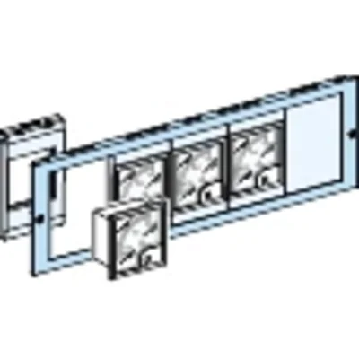 Plastron des tableaux Prisma avec ouvertures pour plaques de montage des compteurs