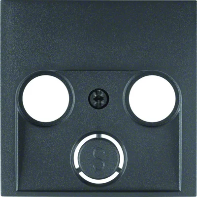 Plate for 2 and 3-out antenna socket, Anthracite