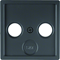 Plate for 2 and 3-out antenna socket - ANTHRACITE VELVET