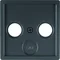 Plate for 2 and 3-out antenna socket - ANTHRACITE VELVET
