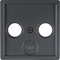 Plate for 2 and 3-out antenna socket - ANTHRACITE VELVET