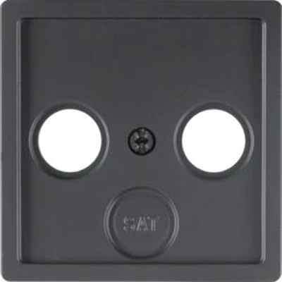 Plate for 2 and 3-out antenna socket - ANTHRACITE VELVET