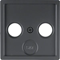 Plate for 2 and 3-out antenna socket - ANTHRACITE VELVET