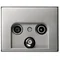 Plate for 2 and 3-output RTV antenna socket - Stainless steel