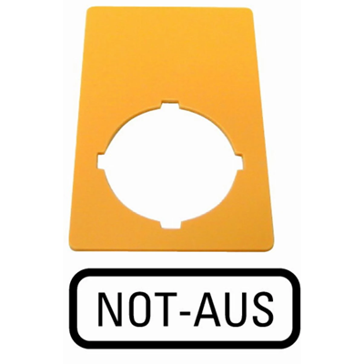 Plate for push button M22-PV..Not-Aus, M22-XZK-D99