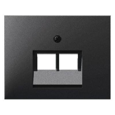 Plate for UAE double connection socket (telephone, computer) - Anthracite mat