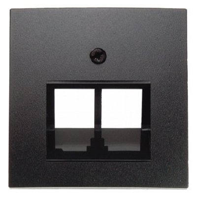 Plate for UAE double connection socket (telephone, computer) anthracite mat