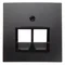 Plate for UAE double connection socket (telephone, computer) anthracite mat