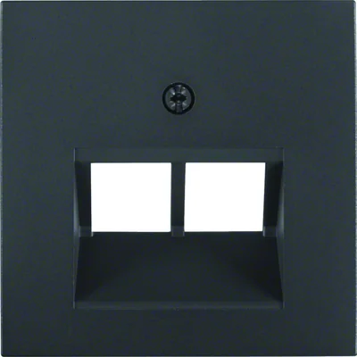 Plate for UAE double connection socket (telephone, computer) anthracite mat