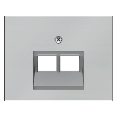 Plate for UAE double connection socket (telephone, computer) - Stainless steel