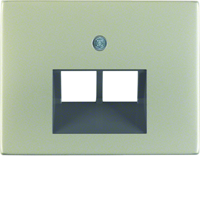 Plate for UAE double connection socket (telephone, computer) - Stainless steel