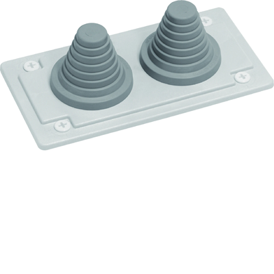 Plate with 2 cable glands, UNIVERS for cables dia. 23 to 55mm, Cl. II