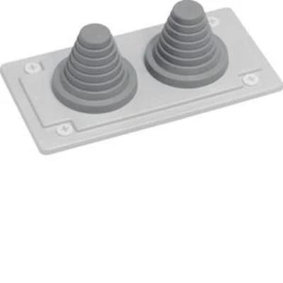 Plate with 2 cable glands, UNIVERS for cables dia. 23 to 55mm, Cl. II