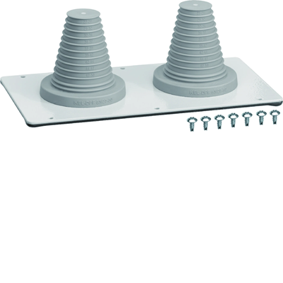 Plate with 2 cable glands, UNIVERS for cables dia. 23 to 55mm, class I