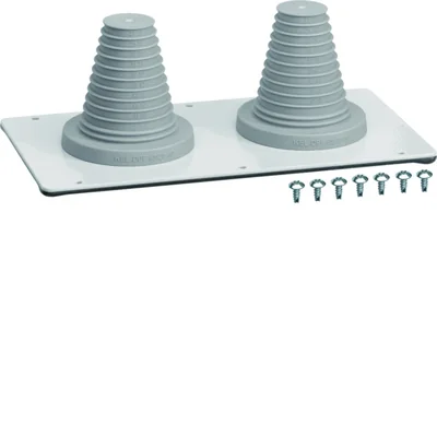 Plate with 2 cable glands, UNIVERS for cables dia. 23 to 55mm, class I
