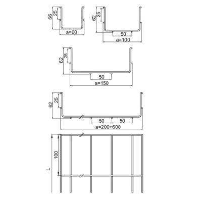 Plateau grillagé, KDS/KDSO500H60/3