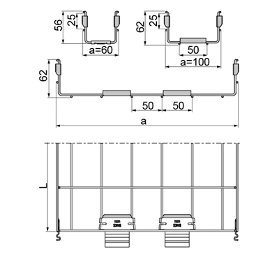 Plateau grillagé KDS/KDSO60H60/3