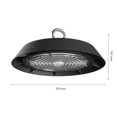 PLATEO 3 HIGH BAY 100W NW 230V 90° IP65 IK09 250X120MM NOIR 5 ANS GW. 1-10V