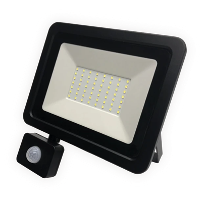 PLATI LED floodlight with PIR sensor 50W 4000lm 230V 4000K 110° IP44 NW black