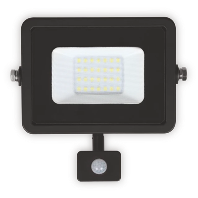 PLATI LED floodlight with sensor 20W 1500lm IP65 CW black