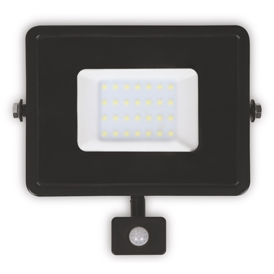 PLATI LED floodlight with sensor 30W 2400lm IP65 WW black