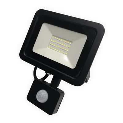 PLATI LED-Fluter mit PIR-Sensor 30W 2400lm 230V 4000K 110° IP44 NW schwarz