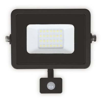 PLATI Proiettore LED con sensore 20W 1400lm IP65 WW nero