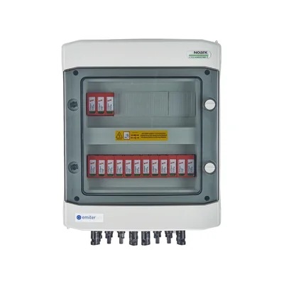Platine de connexion DC hermétique IP65 EMITER avec parafoudre DC Dehn 1000V type 2 5x PV string 5x MPPT
