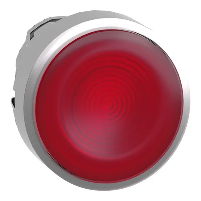 Plochý knoflík, červený, samovratný, kovový, vlnitý, bez označení