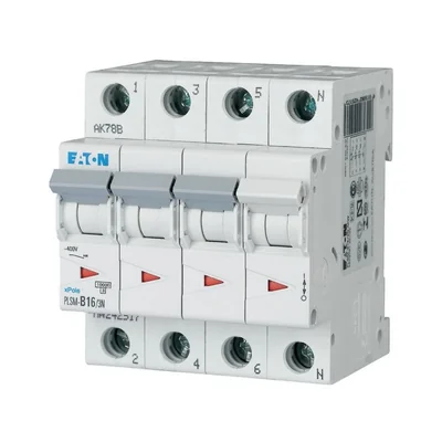 PLSM-C16/3N-MW Überstromschutzschalter 10kA, In=16A, C-Charakteristik, 3+N-Pole. PLSM-Serie