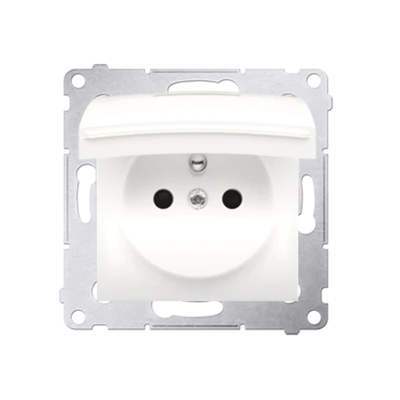 Plug socket for IP44 version with shutters and frame gasket (module) 16A 250V cream
