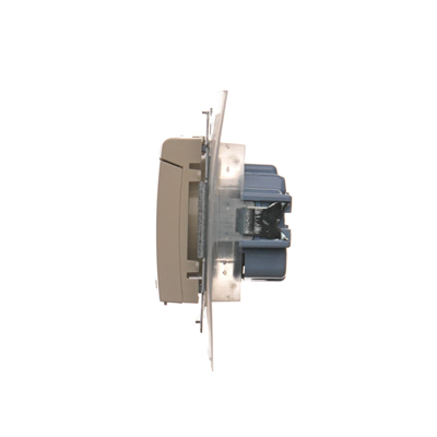 Plug socket for IP44 version with shutters and frame gasket (module) 16A 250V cream