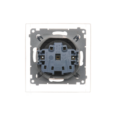 Plug socket for IP44 version with shutters and frame gasket (module) 16A 250V transparent cover anthracite (metallic)