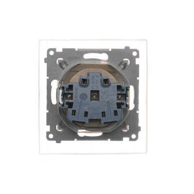 Plug socket for IP44 version with shutters and frame gasket (module) 16A 250V transparent cover cream