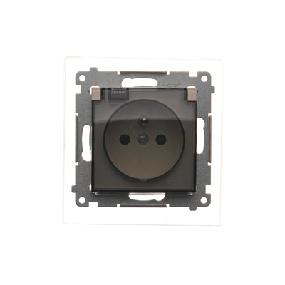 Plug socket for IP44 version with shutters and frame gasket (module) 16A 250V transparent cover cream
