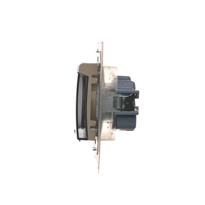 Plug socket for IP44 version with shutters and frame gasket (module) 16A 250V transparent cover cream