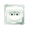 Plug socket for IP44 version with shutters and frame gasket (module) 16A 250V transparent cover cream