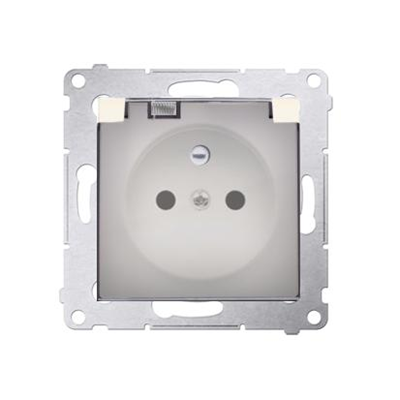 Plug socket for IP44 version with shutters and frame gasket (module) 16A 250V transparent cover cream