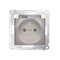 Plug socket for IP44 version with shutters and frame gasket (module) 16A 250V transparent flap gold (metallic)